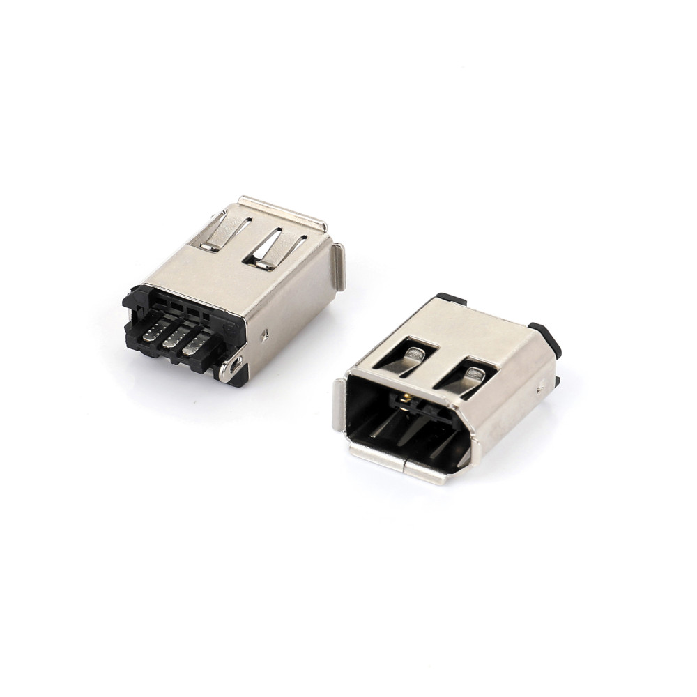 036H-4006 IEEE1394 6PIN 母180度焊線式